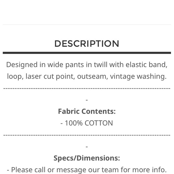 84 ❤️ 2 left POL wide leg, laser cut elastic waist pants - Picture 5 of 5